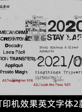 复古英文字体做旧破损打印刷机符号win海报广告大标题ps设计素材