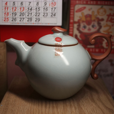 茗扬四海正品台湾衡连茶具配件汝窑老款凤舞九天茶壶天青开片包邮
