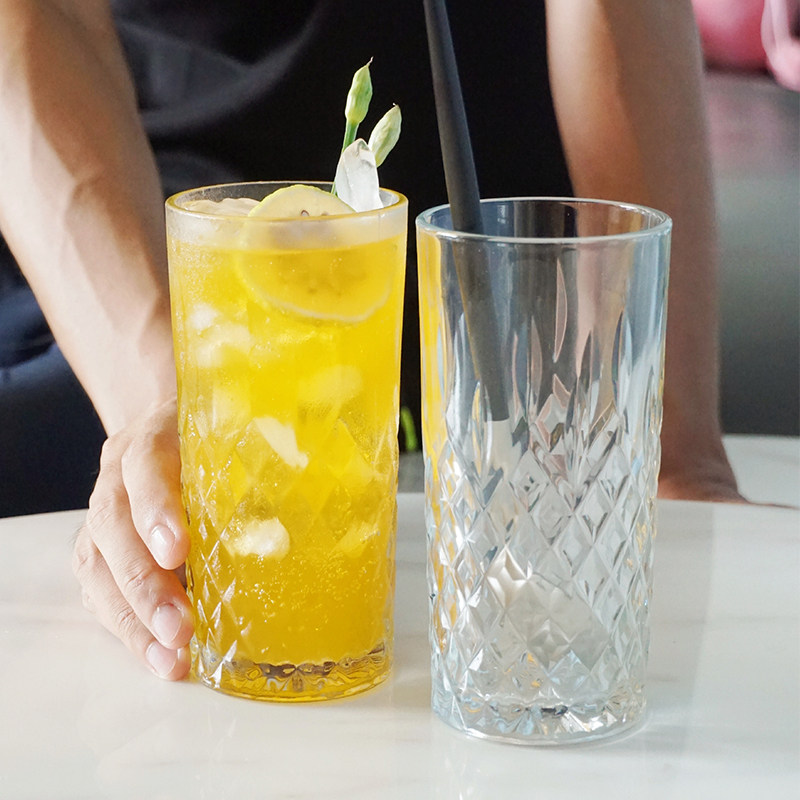 进口刻花无铅玻璃欧式餐厅家用杯