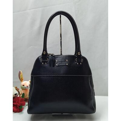 kate spade New York黑色真皮双Handles Zipper两用单肩包