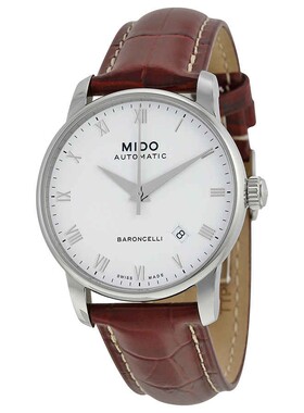 美国代购Mido美度Baroncelli自动机械白色表盘男士手表M86004268