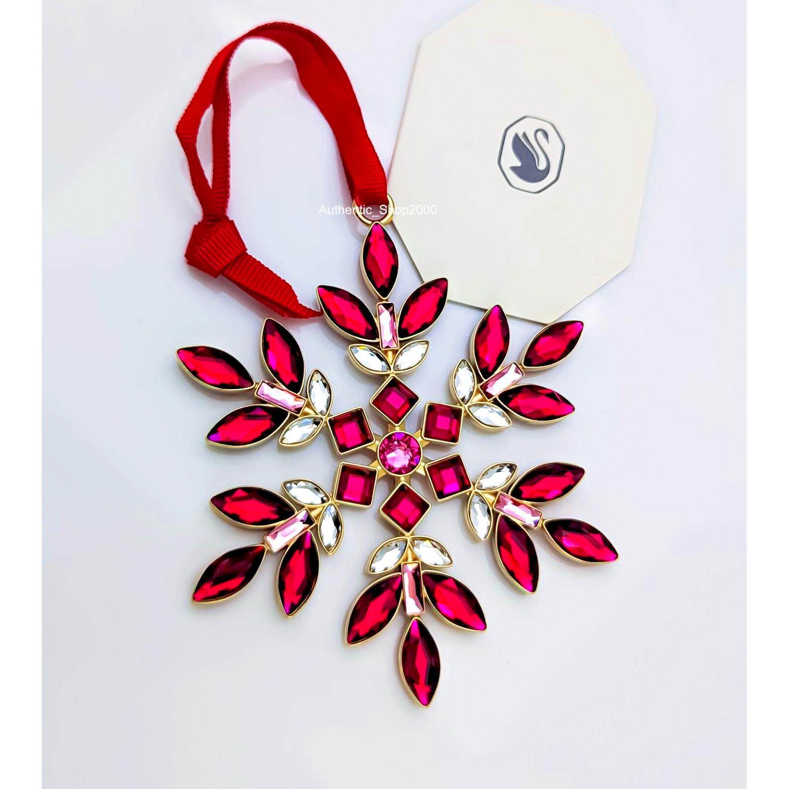 SWAROVSKI施华洛世奇红色水晶雪花Gema节日装饰5691041