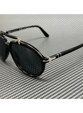 Persol PO0202S 95 3R黑色蓝色偏光57 mm男士太阳眼镜