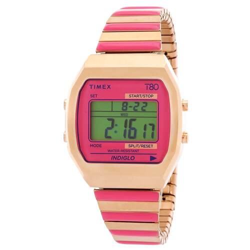 天美时Timex TW2W41600VQ女手表80石英数字的粉色表盘