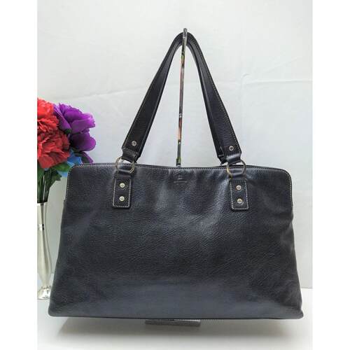kate spade New York黑色真皮Top Handles大号手提包单肩包
