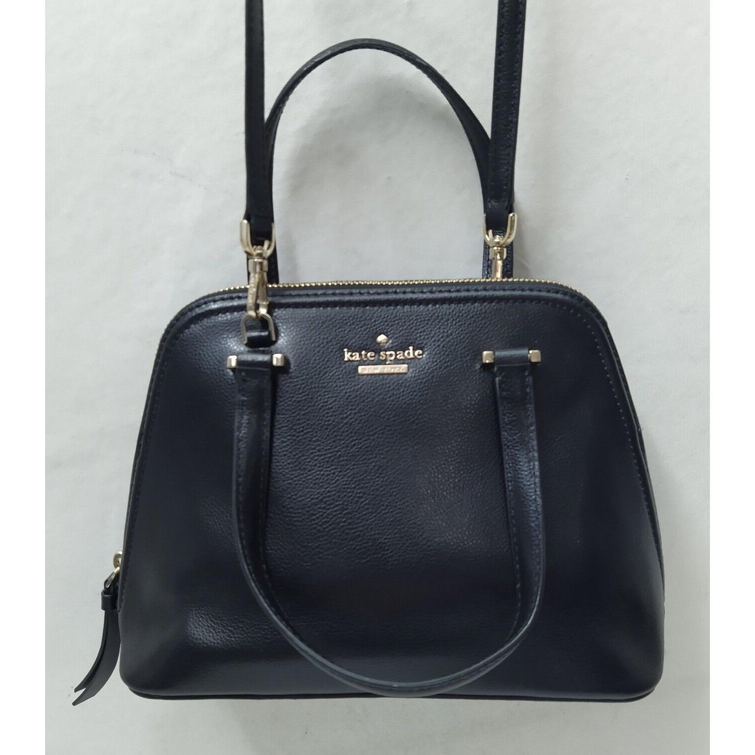 kate spade New York黑色真皮双Handles Zipper两用斜挎包
