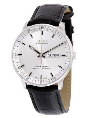 Mido美度Comander II自动机械Chronometer银表盘男士手表