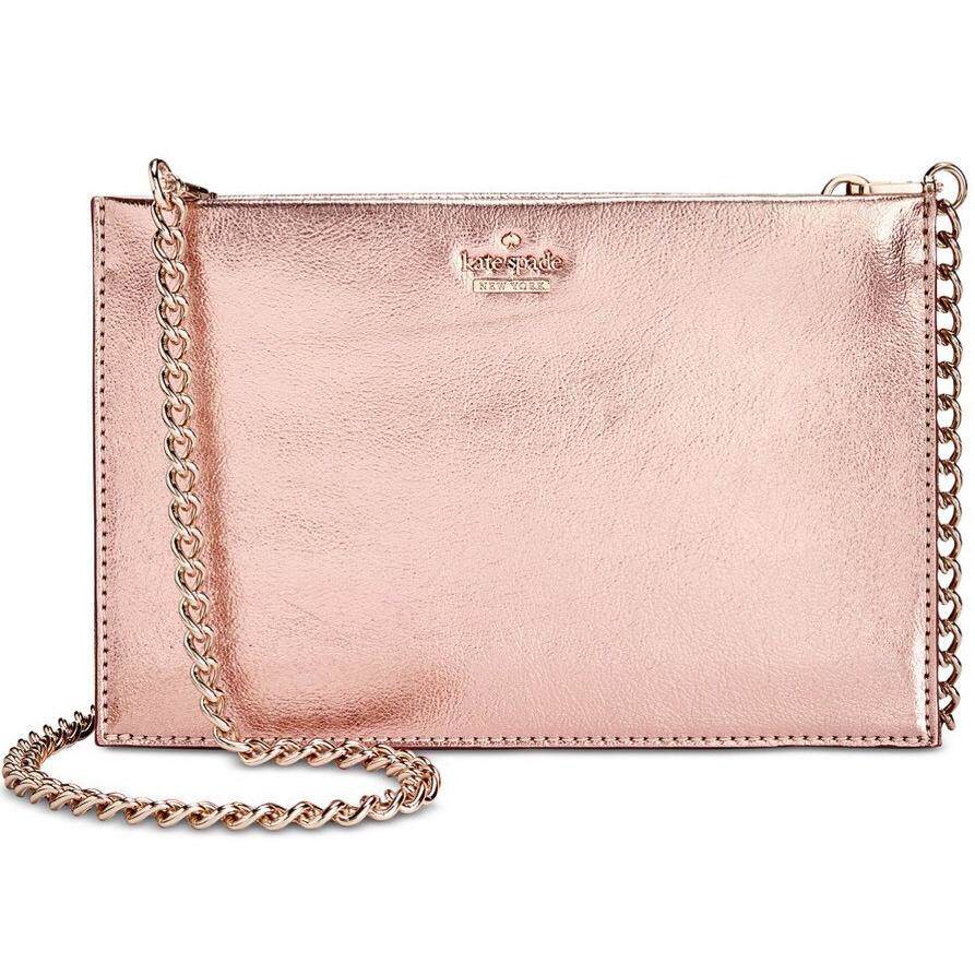 Kate Spade New York Higland drive迷你Sima斜挎包柔软玫瑰金色