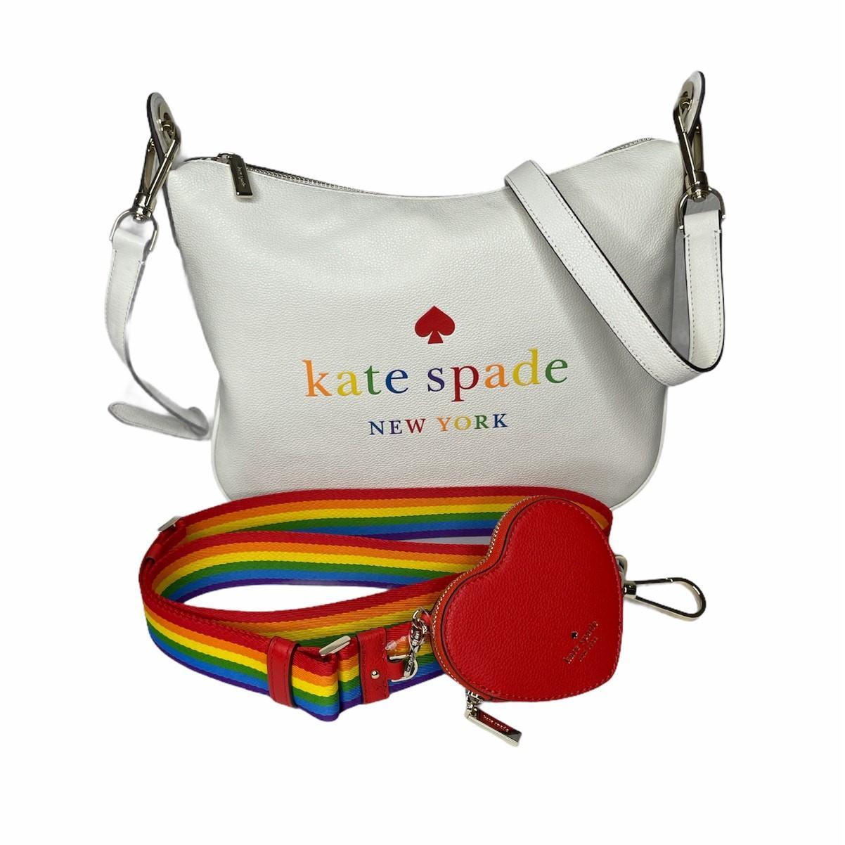 Kate Spade Rainbow Logo可拆卸零钱包斜挎包