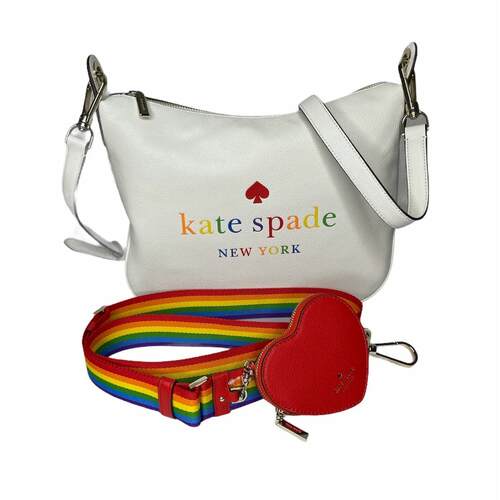 Kate Spade Rainbow Logo可拆卸零钱包斜挎包