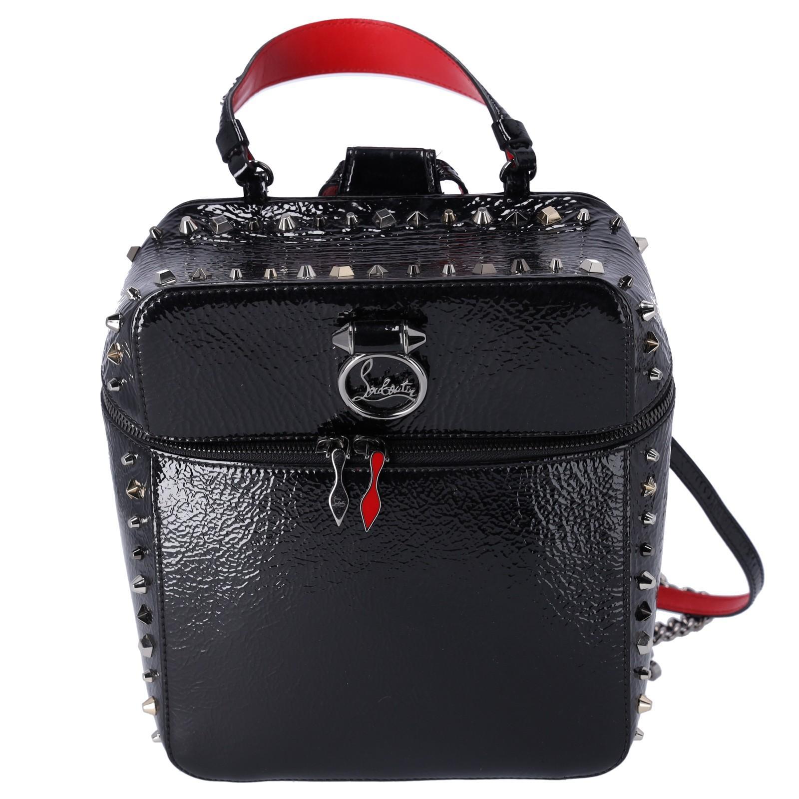 Christian Louboutin Rubyrow双肩背包黑色专利真皮铆钉
