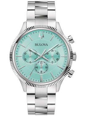 Bulova宝路华男士计时表石英银手表42MM 96A323