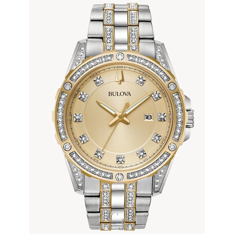 宝路华Bulova 98K106男手表男士石英水晶日期Indicator