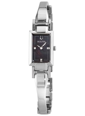 代购Bulova宝路华石英黑色表盘女士手表96P209