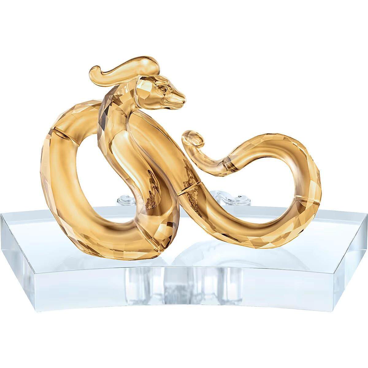 SWAROVSKI施华洛世奇中国生肖蛇金色水晶雕像装饰5416603