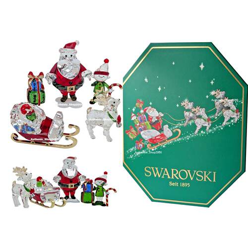 施华洛世奇Swarovski Adult摆件Santa, sleigh, reindeer, elf