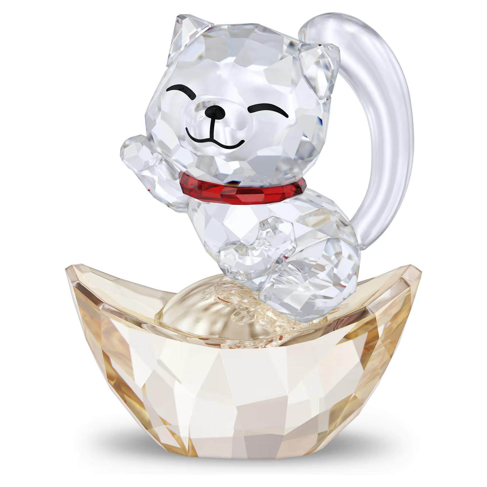 SWAROVSKI施华洛世奇水晶亚洲符号幸运猫招财猫摆件装饰白色