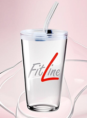 定制FitLine玻璃杯德国PM营养素果汁杯带刻度杯赠送玻璃吸管和盖