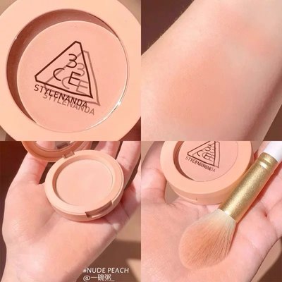 3ce单色腮红蜜桃橘哑光修容盘ROSE BEIGE/MONO PINK/NUDE PEACH