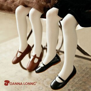 JOANNALONNG春秋新款儿童精梳棉A类无骨坑条宝宝女童连裤袜打底袜