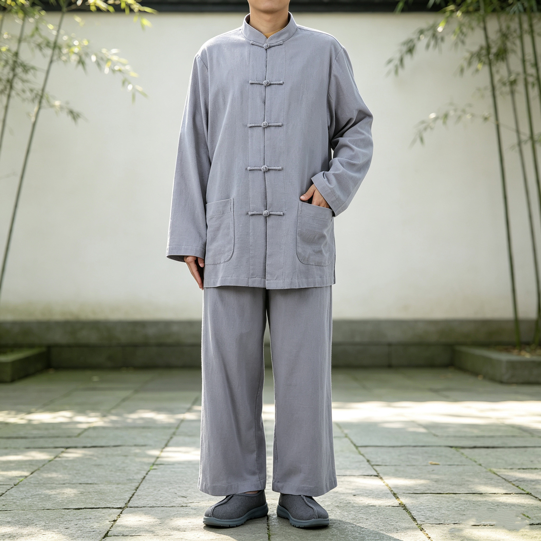 夏季薄亚麻居士服套装安居休闲打坐禅修服男女款短褂中式薄款
