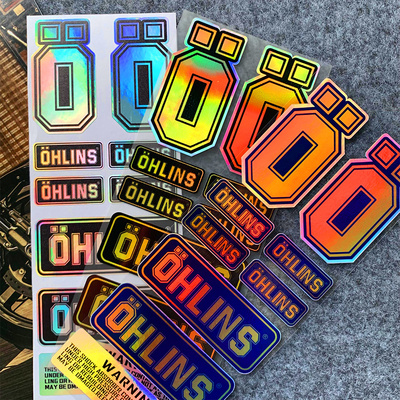 赞助商OHLINS避震贴纸反光防水