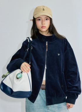 roaringwild a arch咆哮野兽藏蓝色翻领灯芯绒上衣美式夹克外套男