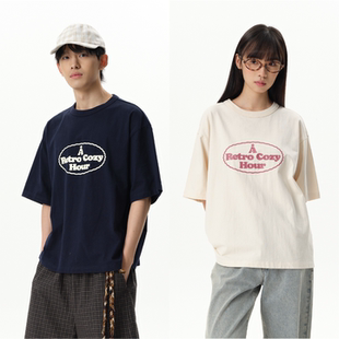 复古印花基础纯色短宽圆领短袖 arch咆哮野兽 t恤男 roaringwild