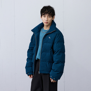 roaringwild arch 咆哮野兽 灯芯绒拼接羽绒外套