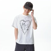 roaringwild 宽松圆领t恤 白色条纹爱心鸽印花短袖 arch咆哮野兽