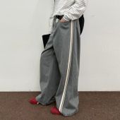 复古水洗牛仔长裤 roaringwild 男 咆哮野兽 灰色弧形休闲裤 arch