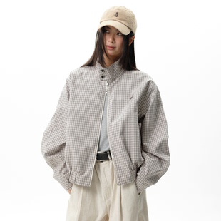 立领短款 roaringwild 咆哮野兽 arch 卡其格纹哈林顿夹克外套男