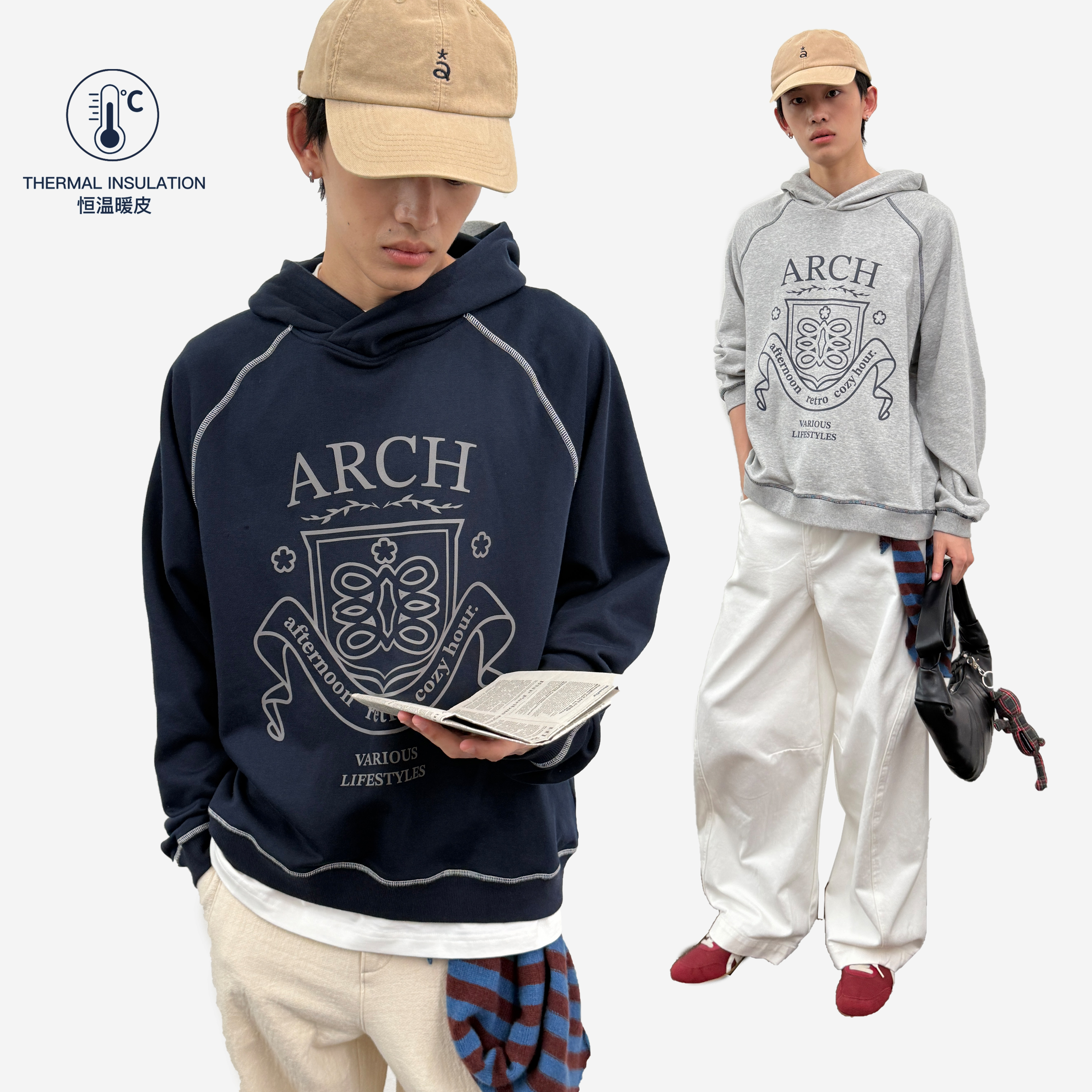 roaringwild灰色连帽卫衣