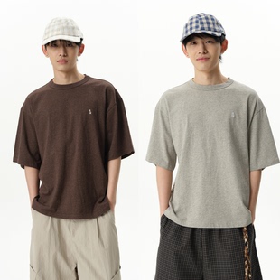 纯色基础休闲短袖 arch咆哮野兽 徽标简约复古t恤男 roaringwild