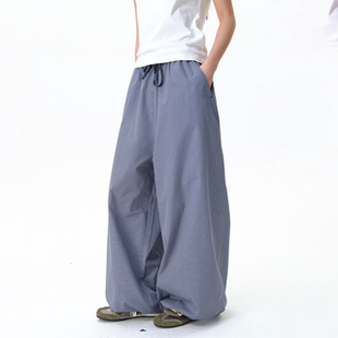 休闲慵懒长裤 arch 复古蓝色格纹阔腿裤 男 咆哮野兽 roaringwild