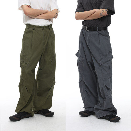 咆哮野兽军绿色伞兵工装裤