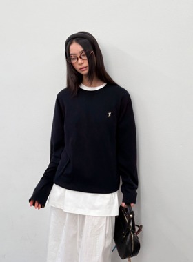 roaringwild a arch 咆哮野兽 藏蓝色基础款上衣刺绣徽标针织衫男