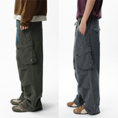 直筒工装 arch roaringwild 咆哮野兽 纯棉做旧褶皱伞兵裤 长裤 男