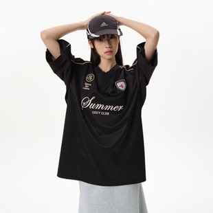 黑色拼接足球衣速干圆领短袖 roaringwild 咆哮野兽 arch T恤男