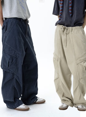 roaringwild a arch 咆哮野兽 水洗廓形宽松弯刀工装裤男休闲长裤