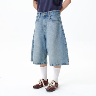 复古水洗莱赛尔廓形五分牛仔短裤 roaringwild 咆哮野兽 arch 男