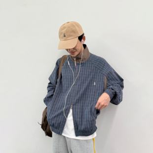 咆哮野兽 arch 棕色格纹上衣双拉链夹克轻薄外套男 roaringwild