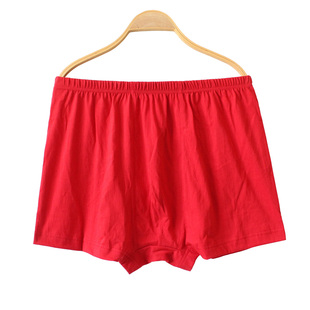 加肥加大男士高腰平角内裤 本名年大红平角内裤 男士平角裤头大红