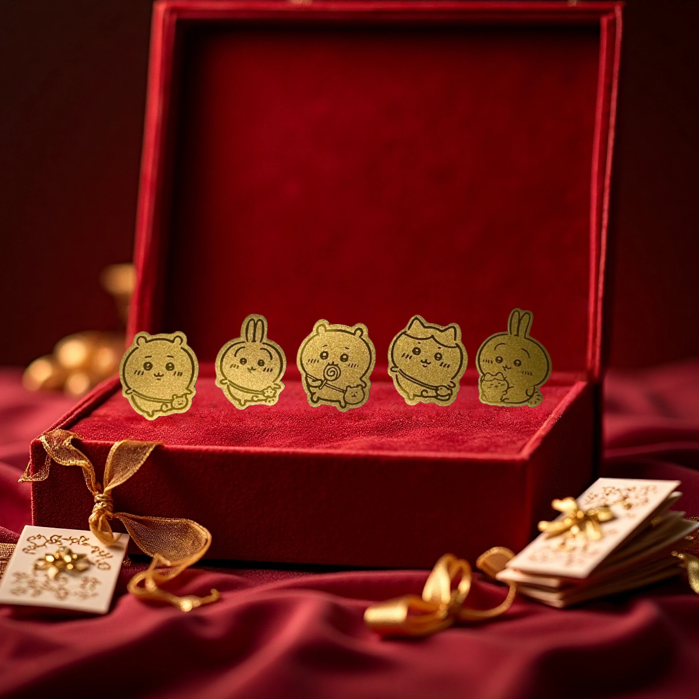 水贝新款 吉伊乌萨奇小八棒棒糖吉伊 足金999手机贴 直播礼品批发