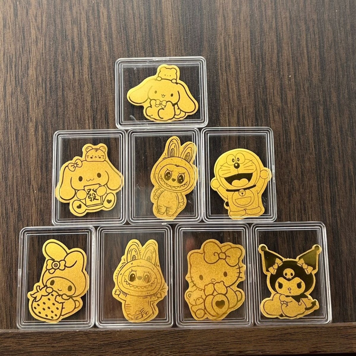 足金2mg拉布布卡通款库洛米kt猫美乐蒂labubu手机贴直播引流福利