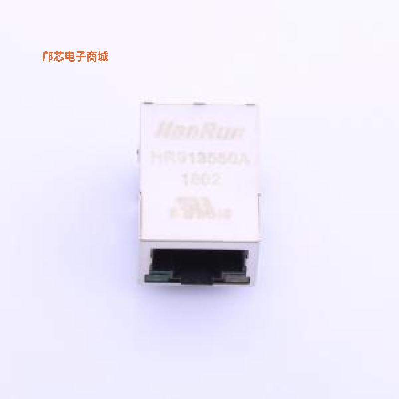 HR913550A -[(全新插件单口100M，90度直插，带LED，工业级 - 实物图