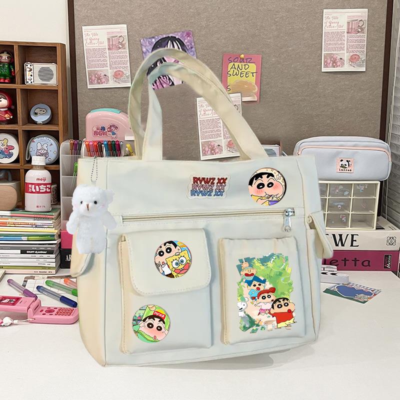 蜡笔小新单肩包斜跨明星书包高颜值吧唧韩式ins简约百搭大容量