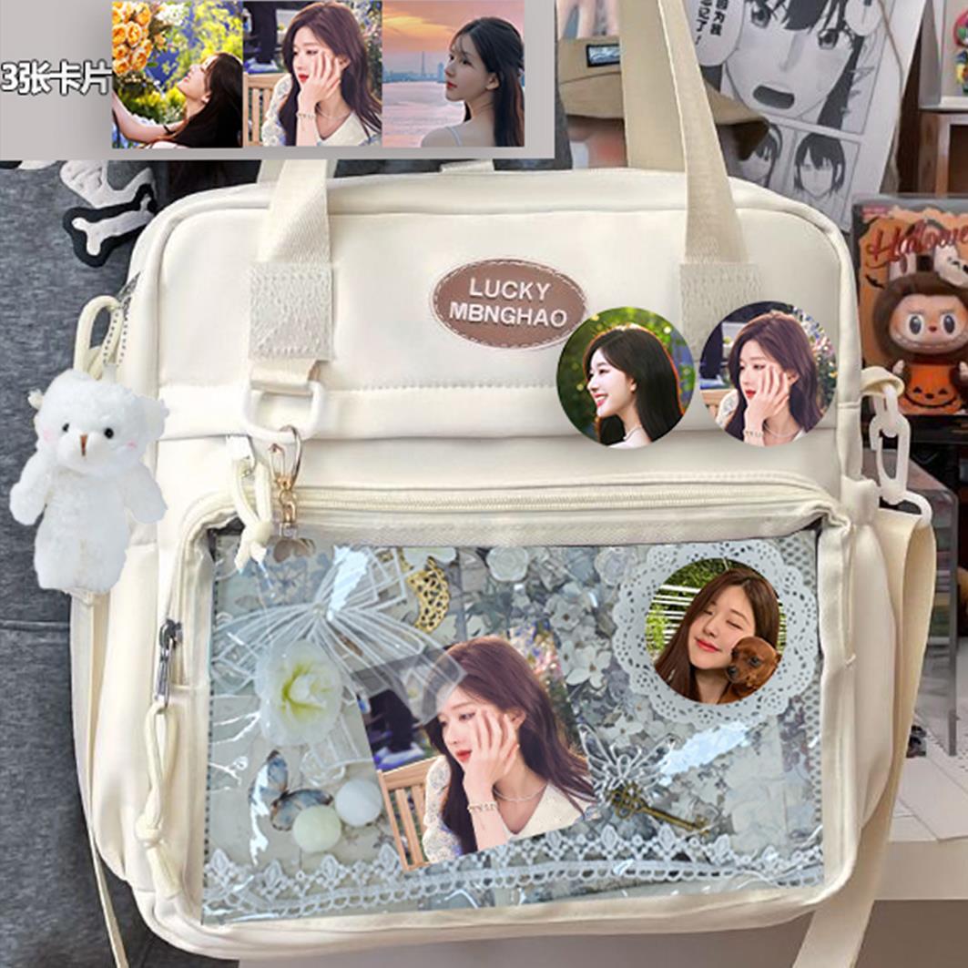 赵露思书包学生痛包斜跨单肩三背吧唧小挎包可爱应援周边百搭明星