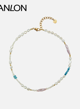 颈链珍珠度假风巴洛克