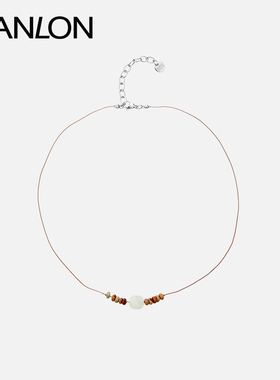 超细链条项链天然石无性别